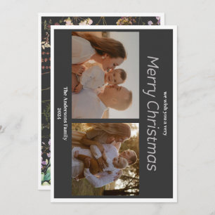 Cartão de férias floral com fotografia botânica do