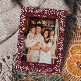 Cartão de Férias Floral de Natal