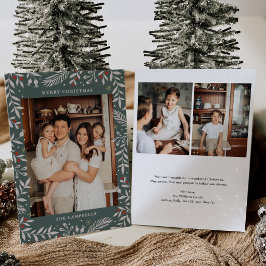 Cartão de Férias Floral de Natal