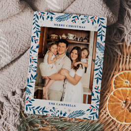 Cartão de Férias Floral de Natal