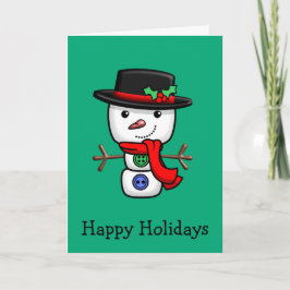 Cartão de Férias Folheado de Natal Jolly Snowman