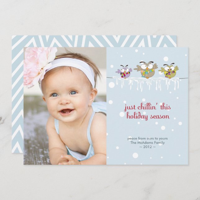Cartão de Férias Fotográficas da Chillin'Owls (Frente/Verso)