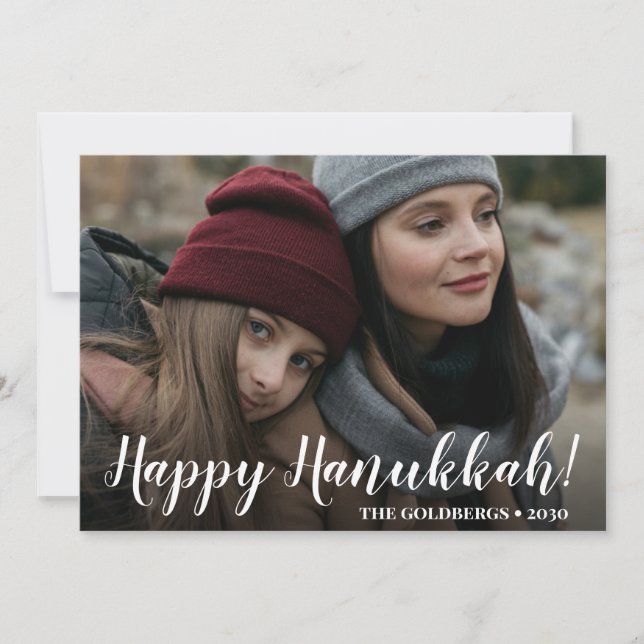 Cartão de Férias Fotográfico Hanukkah (Frente)