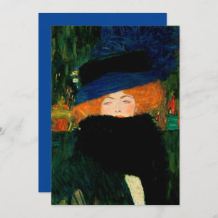 Cartão de Férias Gustav Klimt "Lady with Hat and F