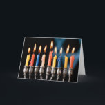 Cartão de Férias Hannukah Menorah<br><div class="desc">Personalizar com seu próprio texto</div>