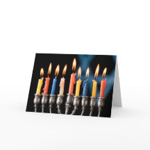 Cartão de Férias Hannukah Menorah