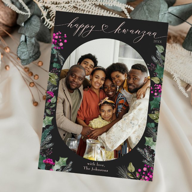 Cartão de Férias Kwanzaa Feliz Foto do Dark Boho (Criador carregado)