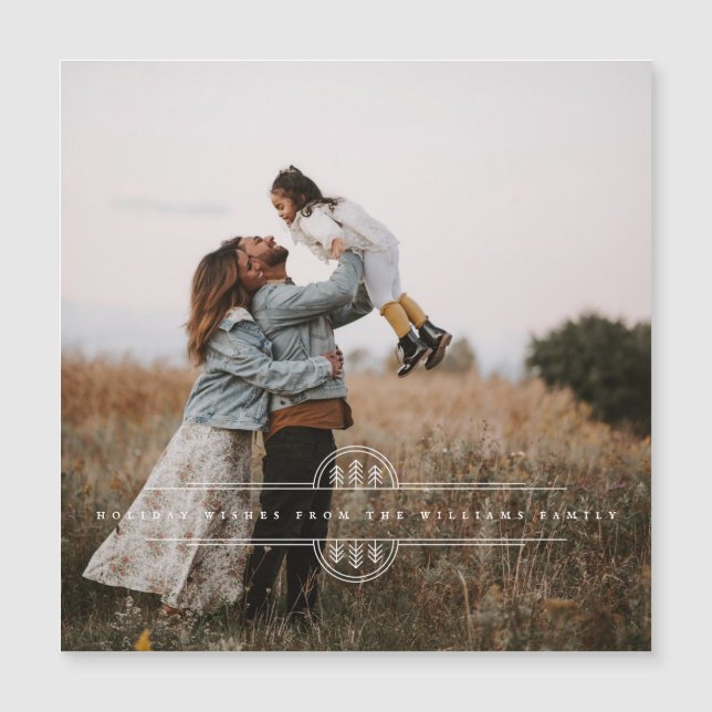 Cartão de Férias Magnéticas para Banner de Árvore  (Frente)