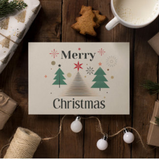 Cartão de Férias Mínimo de Natal Moderno