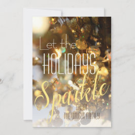 Cartão de Férias Moderno Clássico com Foto Brilho