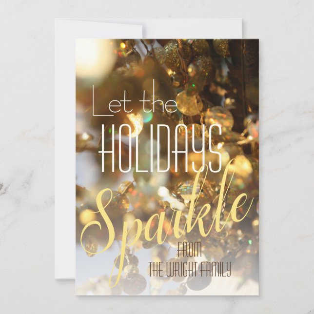 Cartão de Férias Moderno Clássico com Foto Brilho  (Frente)