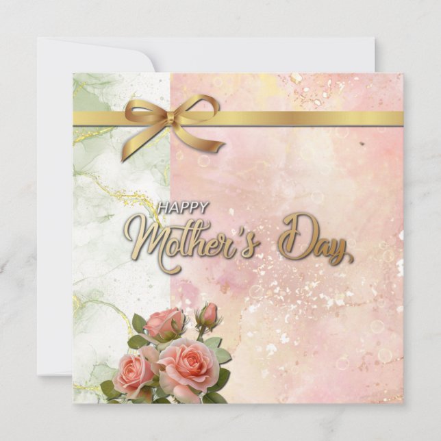 Cartão de Férias Moderno do Dia de as mães Feliz (Frente)