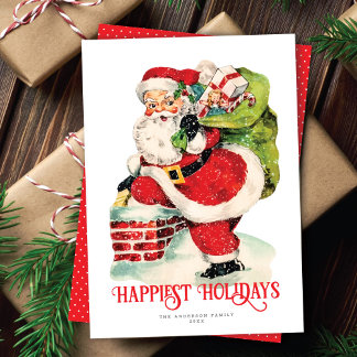 Cartão de Férias Não Fotográficas para Papais noei