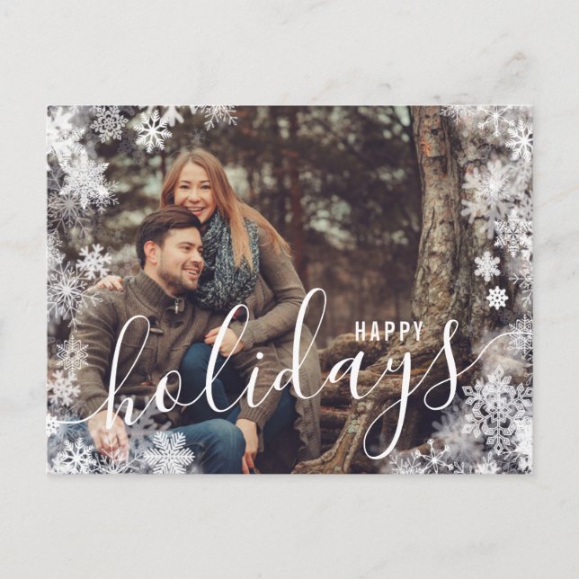 Cartão de Férias Natal 1 Cartão de Snowflake Ice (Frente)