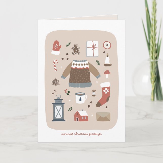 Cartão de Férias Nórdico Mais Quente (Frente)