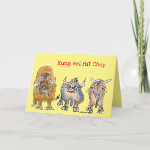 Cartão de Férias Ox de Ano Novo Chinês