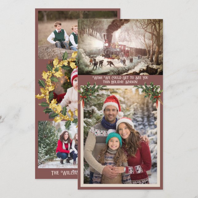 Cartão de Férias para o Cartões de fotos do comboi (Frente/Verso)