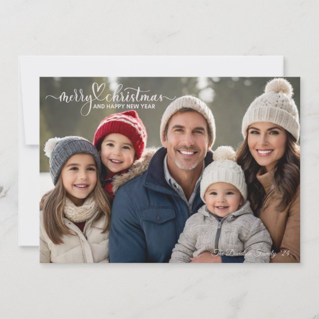 Cartão de Férias Personalizadas de Natal Simples (Frente)