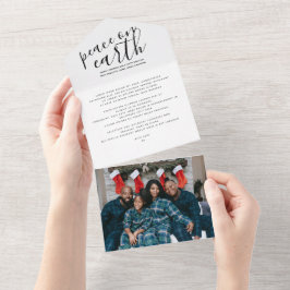Cartão de Férias Personalizado da Paz de Natal na