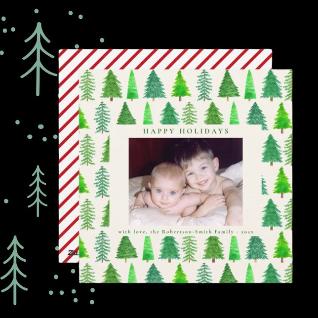 Cartão de Férias Personalizado das Árvores de Nata (Criador carregado)