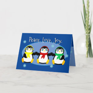 Cartão de Férias Pinguins Cute 3