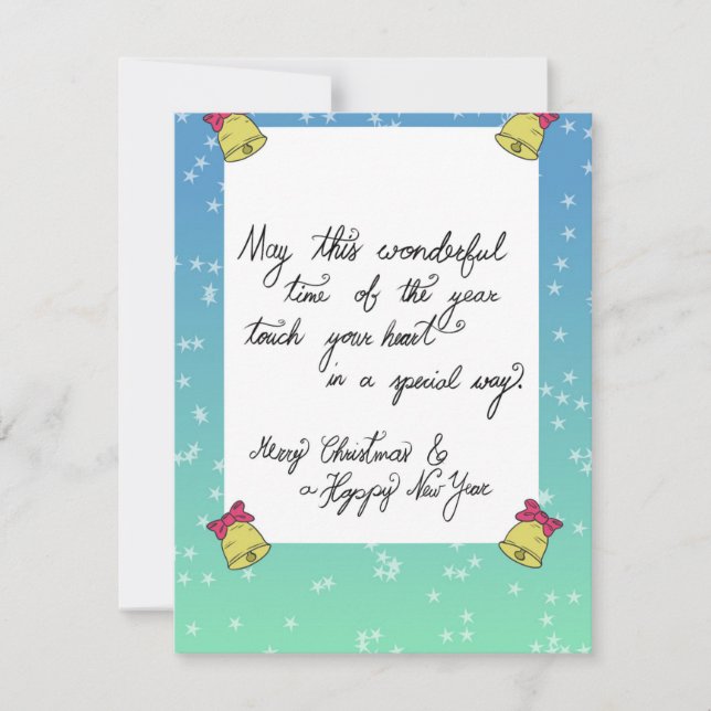 Cartão de Férias Plana com aspas sazonais (Frente)