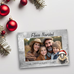 Cartão de Férias Plana de Foto em Ovelha Whimsical