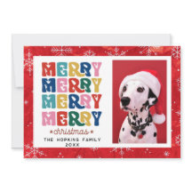 Cartão de Férias Plana de Natal Colorido Personali