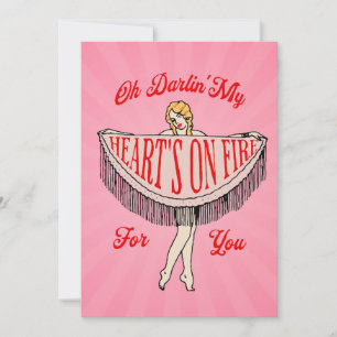 Cartão de Férias Plana no Fogo do Coração