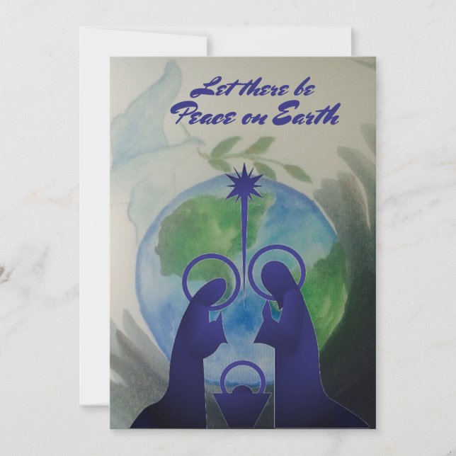 Cartão de Férias Plana para Paz Mundial (Frente)