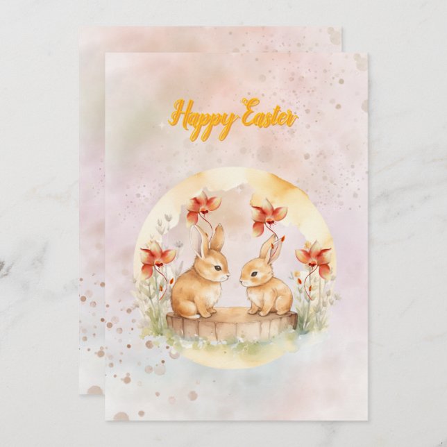 Cartão de férias plano (Frente/Verso)