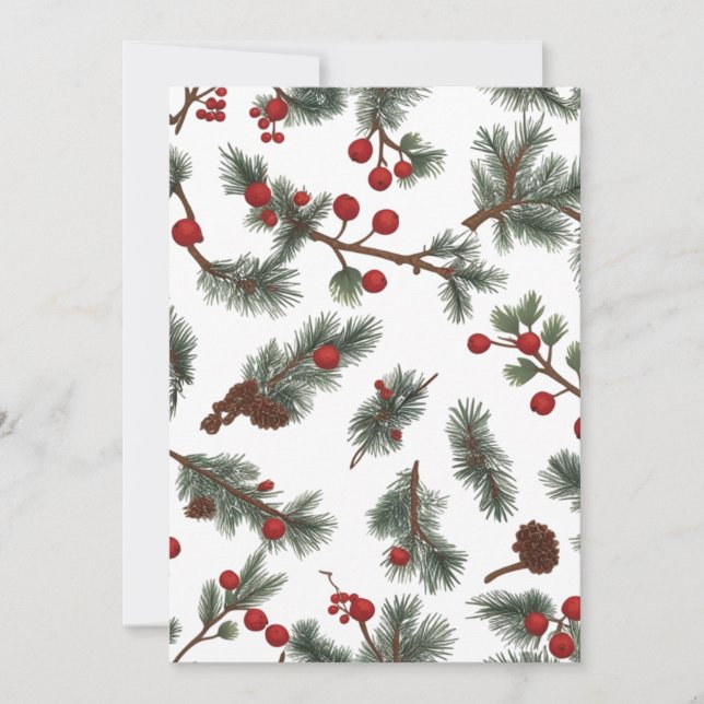 Cartão de Férias Plano com Coroa Florestal Clássic (Frente)