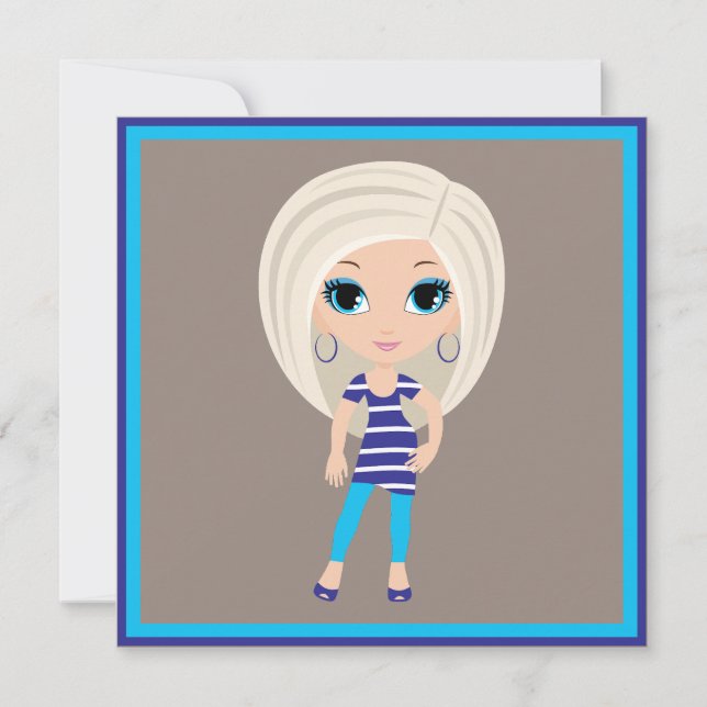 Cartão de Férias Plano de Cartoon para Mulheres (Frente)