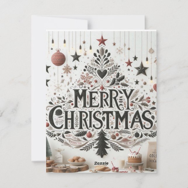 Cartão de Férias Plano, Feliz Natal (Verso)