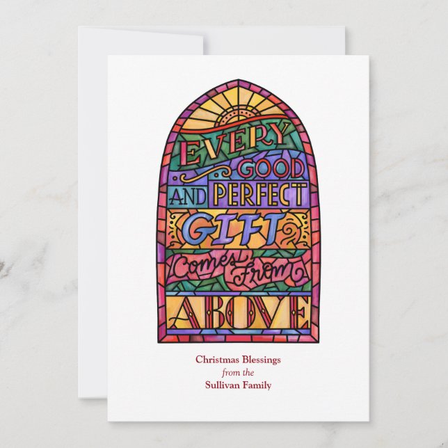 Cartão De Férias Religioso Não Fotográfico De Vidr (Frente)