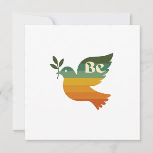 Cartão de Férias Retro Boho Be Peace
