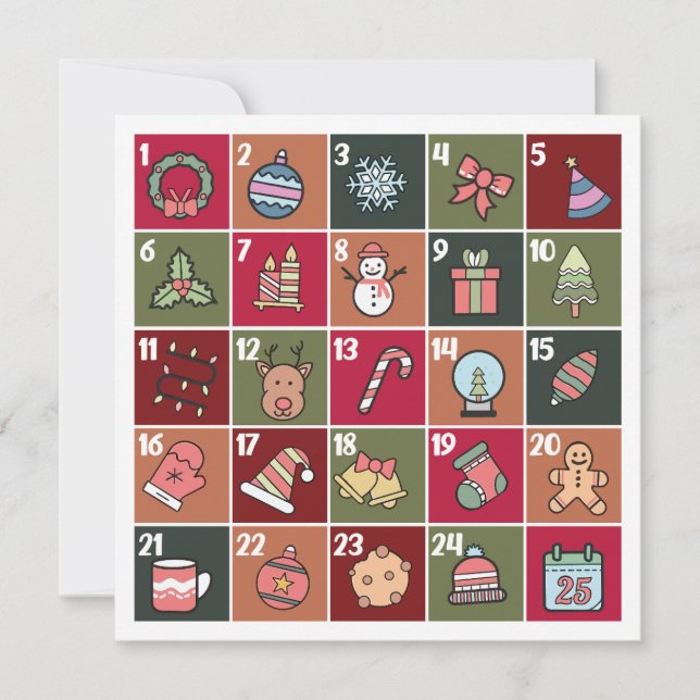 CARTÃO DE FÉRIAS RETRO DE NATAL ADVENTE 2023 (Frente)
