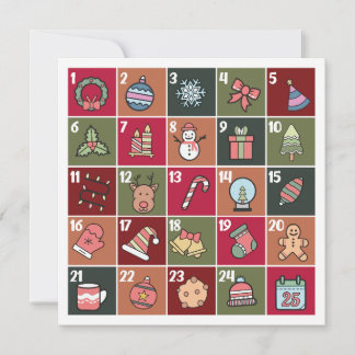 CARTÃO DE FÉRIAS RETRO DE NATAL ADVENTE 2023