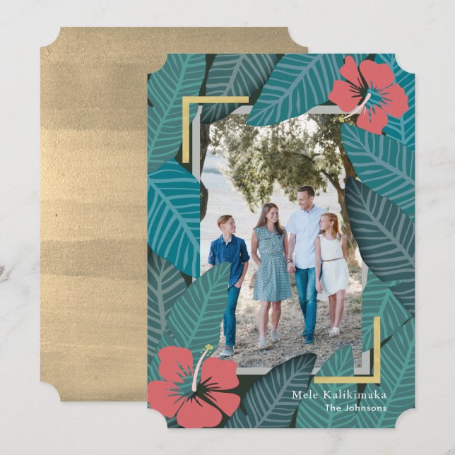 Cartão de Férias Tropicais da Selva Mele Kalikimak (Frente/Verso)