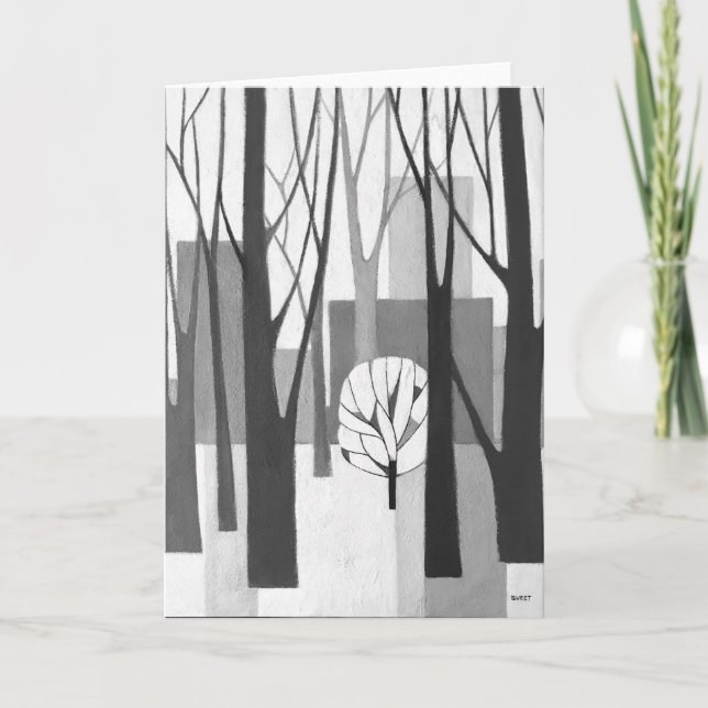 Cartão de Férias Urbano Modernista de Inverno (Frente)