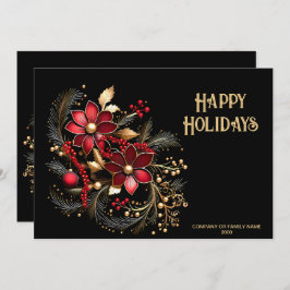 Cartão de Férias Vermelho Decorativo