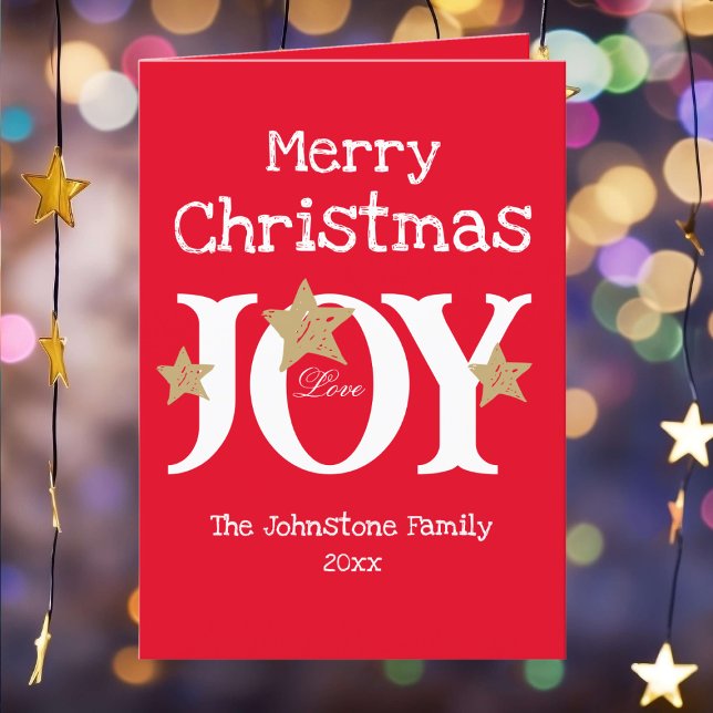 Cartão de Férias Vermelho Não Fotografado de Natal (Customize these cheerful red Christmas cards as you desire. Perfect for delivering a bit of Joy!)