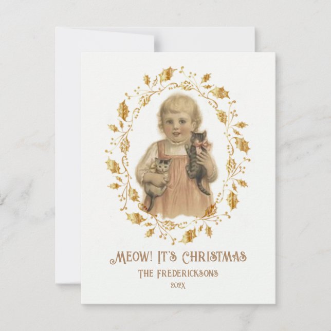 Cartão de Férias Vintage de Natal (Frente)