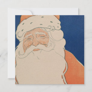 Cartão de Férias Vintage Santa Claus Illustration