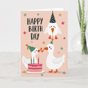Cartão de Festa de Aves Alegre