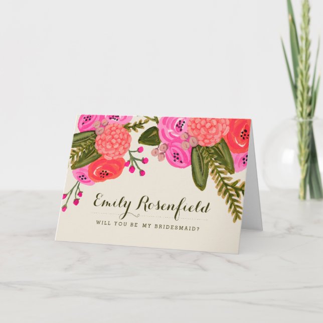 Cartão de festa de casamento no jardim vintage (Frente)