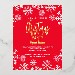 Cartão de Festa de Convidado para Neve Vermelha Ún