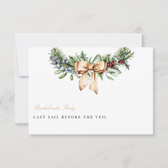 Cartão de Festa de Despedida de Solteira com Decor (Frente)