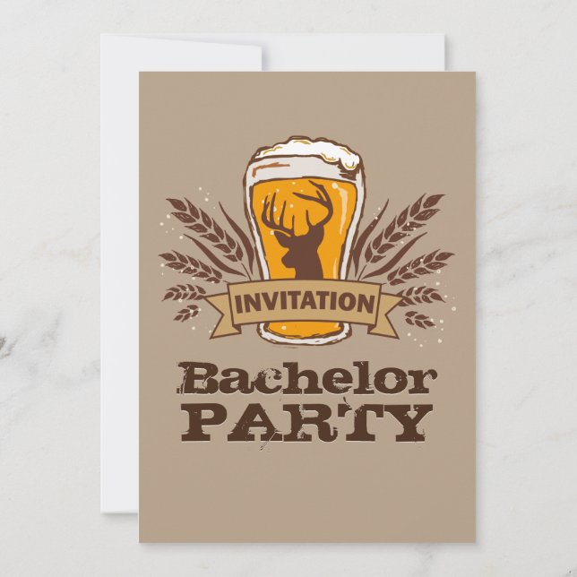 Cartão de Festa de Despedida de Solteiro / Cerveja (Verso)