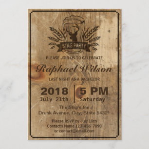 Cartão de festa de despedida de solteiro Retro Woo